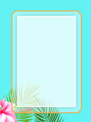 Obraz premium 夏の花と植物のフレーム