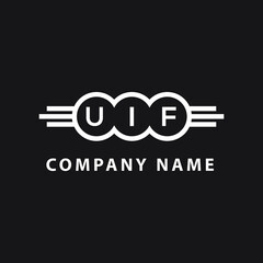 UIF letter logo design on black background. UIF  creative initials letter logo concept. UIF letter design.
