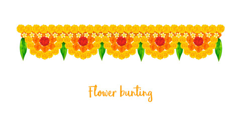 Indian festival decoration flower bunting designs also called toran