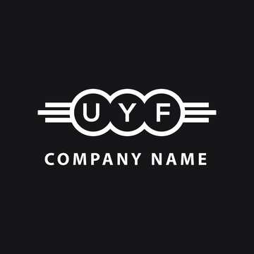 UYF letter logo design on black background. UYF  creative initials letter logo concept. UYF letter design.
