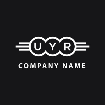 UYR letter logo design on black background. UYR  creative initials letter logo concept. UYR letter design.
