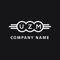 UZM letter logo design on black background. UZM creative initials letter logo concept. UZM letter design.
