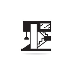 modern house building icon vector illustration