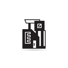 modern edifice and building icon