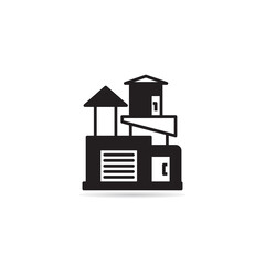 modern building and house icon vector illustration