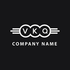 VKQ letter logo design on black background. VKQ  creative initials letter logo concept. VKQ letter design.
