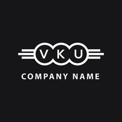 VKU letter logo design on black background. VKU  creative initials letter logo concept. VKU letter design.
