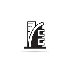 modern edifice and building icon illustration