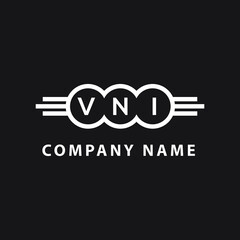 VNI letter logo design on black background. VNI  creative initials letter logo concept. VNI letter design.
