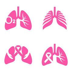 Bundle Lungs Vector icon. Medicine logo, medical icon. Logo design template for clinic. Heart vector symbol	
