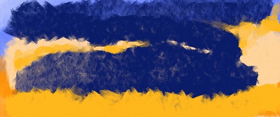 abstract illustration in support of ukraine. Ukrainian flag