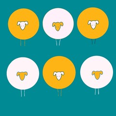 a pattern of sheep which is well suited for textiles