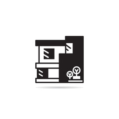 modern house building icon vector illustration
