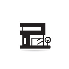 modern house building icon vector illustration