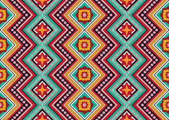 Geometric ethnic oriental ikat pattern traditional Design for background,fabric,wrapping,clothing,wallpaper,Batik,carpet,embroidery style.