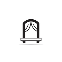 curtain window icon vector illustration