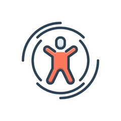 Color illustration icon for recovered