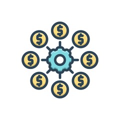 Color illustration icon for affiliated