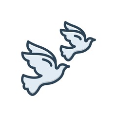Color illustration icon for birds
