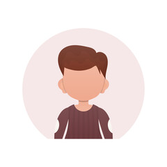 Portrait of a cute little boy. isolated. Vector illustration in cartoon style.