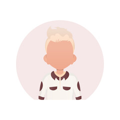 Avatar of a cute little boy. isolated. Vector illustration in cartoon style.