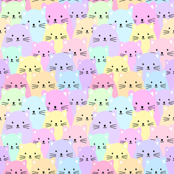 seamless pattern with cats.