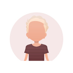 Avatar of a cute preschool boy. isolated. Cartoon style. Vector illustration.