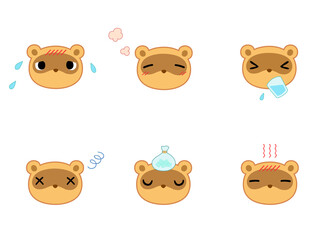 体調不良　熱中症　タヌキ　主線あり