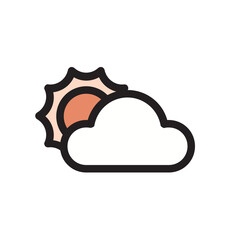 Cloudy , Autumn filled outline icon.
