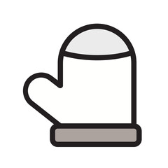 Mitten , Autumn filled outline icon.