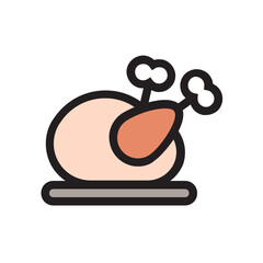 Turkey , Autumn filled outline icon.