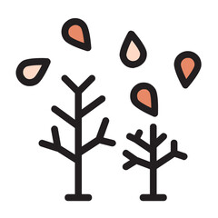Obraz premium Dry Tree , Autumn filled outline icon.