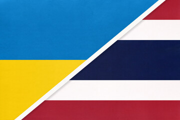 Ukraine and Thailand or Siam, symbol of country. Ukrainian vs Thai national flags.