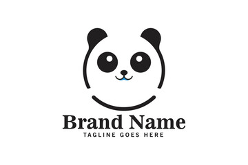 Panda head Logo template for business