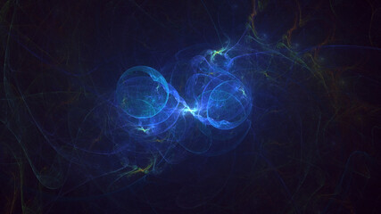 3D rendering abstract multicolor fractal light background