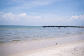 fisherman boat on the beach, pattaya sea.