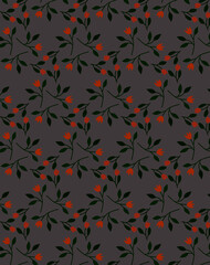 Baby doll Ditsy dress floral print Simple seamless floral pattern with small flowers on a dark gray background