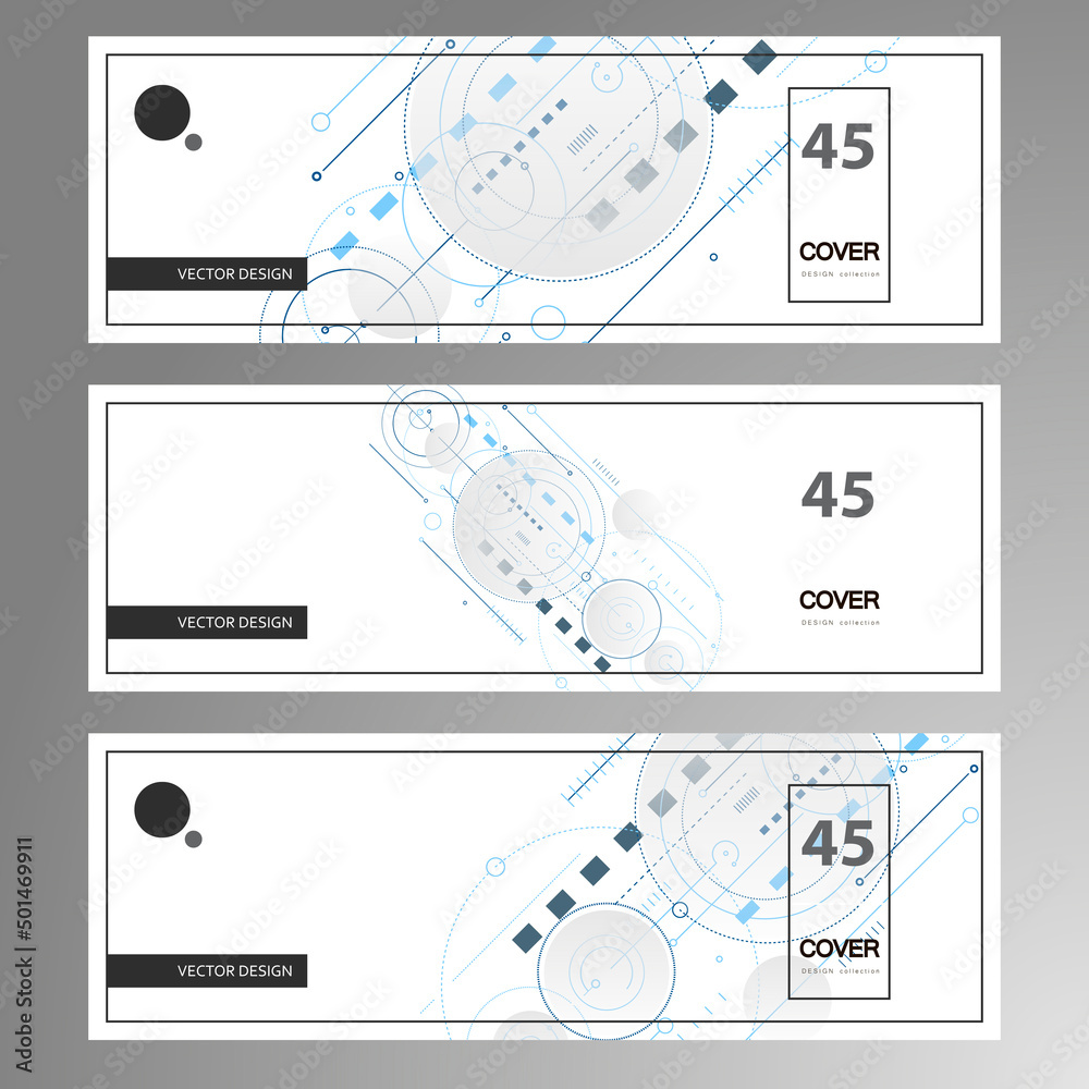 Poster Vector concept dynamic elements. Minimal geometric design. Square and circles pattern background
