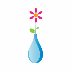 Flower vase vector icon