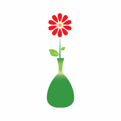 Flower vase vector icon