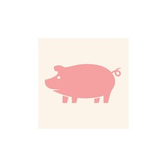 pig logo design icon vector