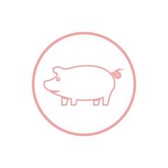 pig logo design icon vector