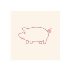pig logo design icon vector