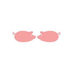 pig logo design icon vector