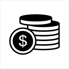 money - coin icon vector design template simple and clean