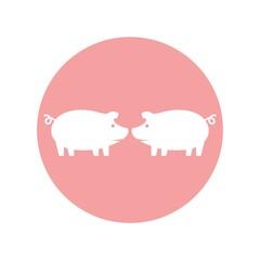 pig logo design icon vector
