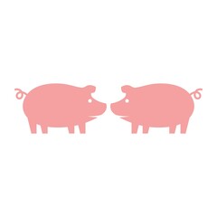 pig logo design icon vector