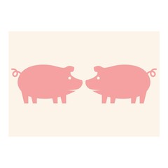 pig logo design icon vector