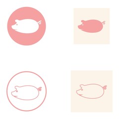 pig logo design icon vector