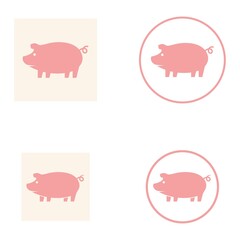 pig logo design icon vector